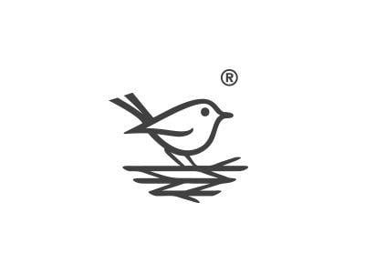 Birds On Branch and Nest Logo - Bird Logo