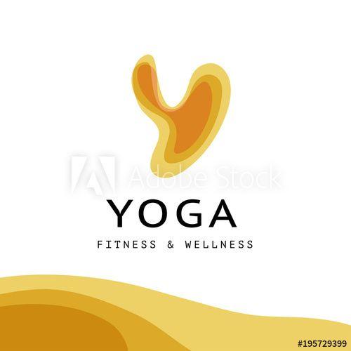 Good Yellow Logo - Vector transparent yoga symbol in yellow color isolated on white