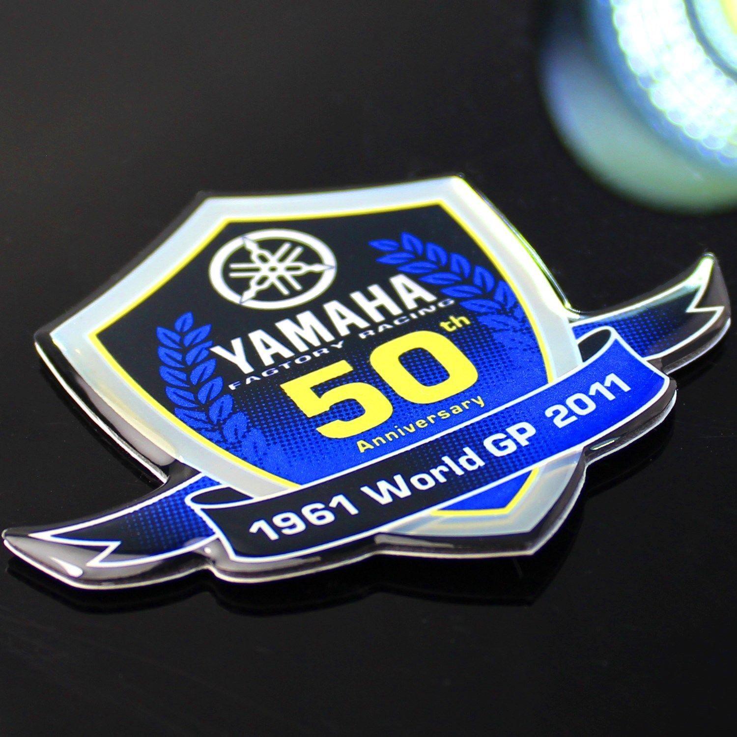 Chrome World Logo - X 3D ABS EMBLEM DECAL LOGO STICKER FOR YAMAHA 50TH ANNIVERSARY
