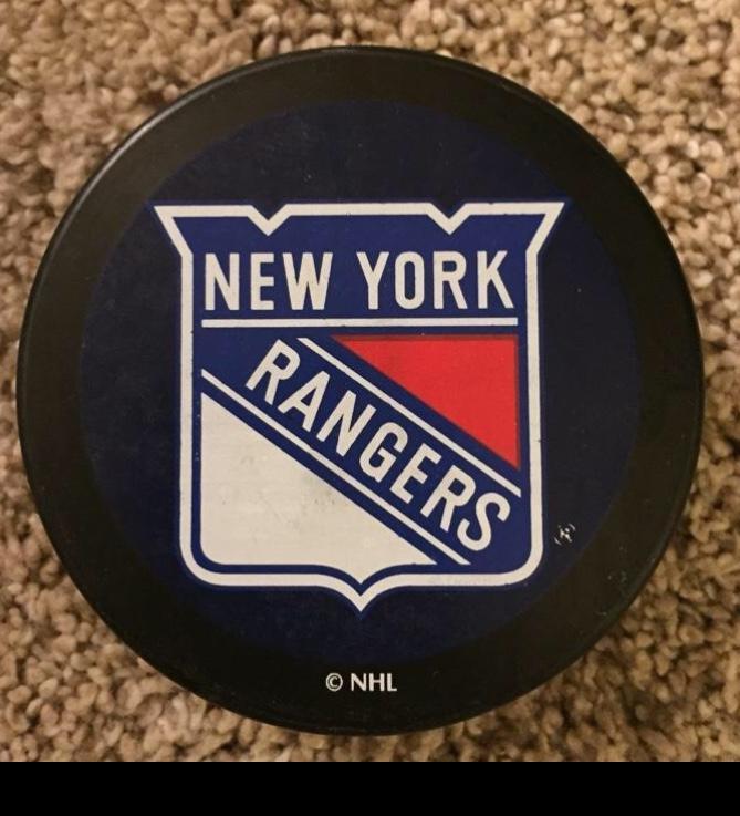 NY Rangers Logo - NEVER USED: NY Rangers Logo Puck