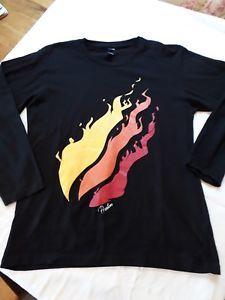 Black Fire Logo - Preston Stylez fire logo black long sleeved top Adult size XS Chid ...