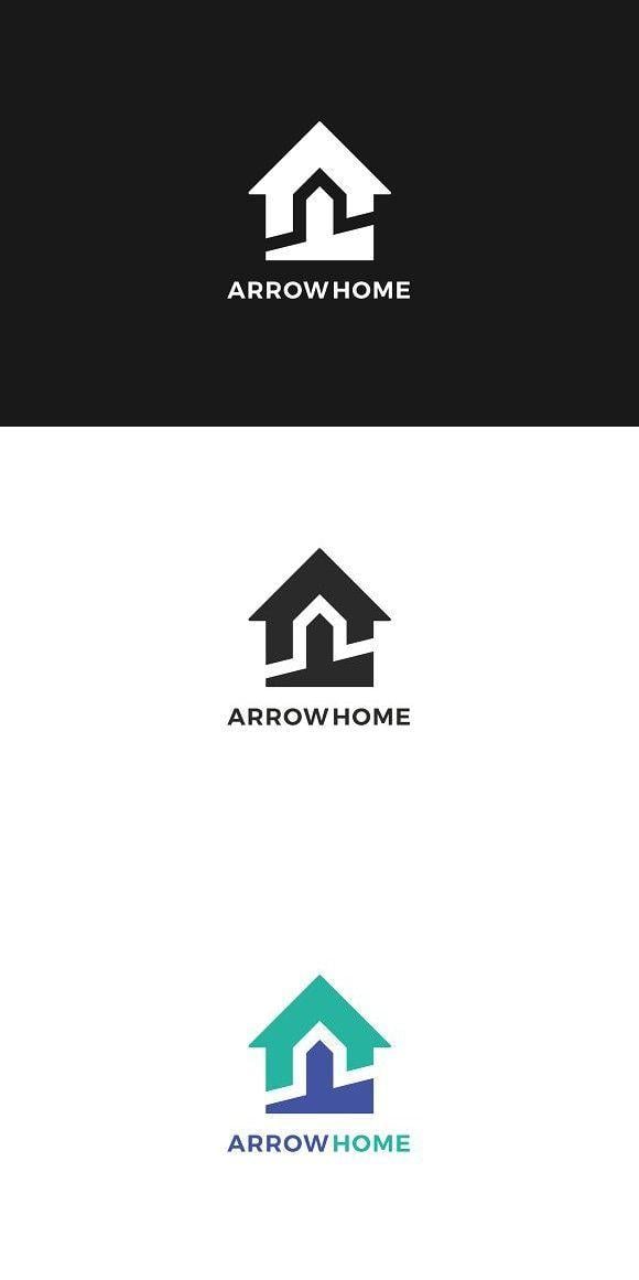 Pinterest Home Logo - Arrow Home Logo Template. Branding. Branding Graphic Design