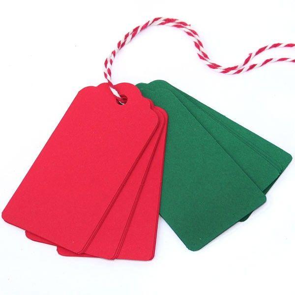 Red and Green Tag Logo - Recycled Paper Gift Tags - 20 Red and Green - Pipii