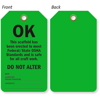 Red and Green Tag Logo - Scaffolding Inspection Tags