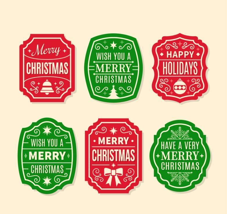 Red and Green Tag Logo - Red And Green Christmas Tags Vector. Free Vector Graphic Download