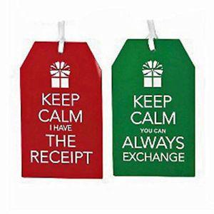 Red and Green Tag Logo - Spritz Keep Calm 10 Count Red and Green Large Gift Tags Holiday