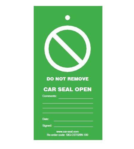 Red and Green Tag Logo - Pack of 10 Car Seals & Tags (Green & Red) - Total Lockout