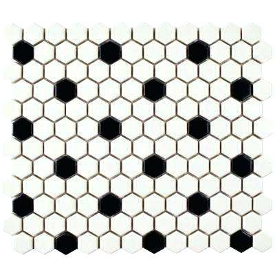 Black and White Hex Logo - Hexagon Tile Flooring The Home Depot White Hex Tile White Hexagon