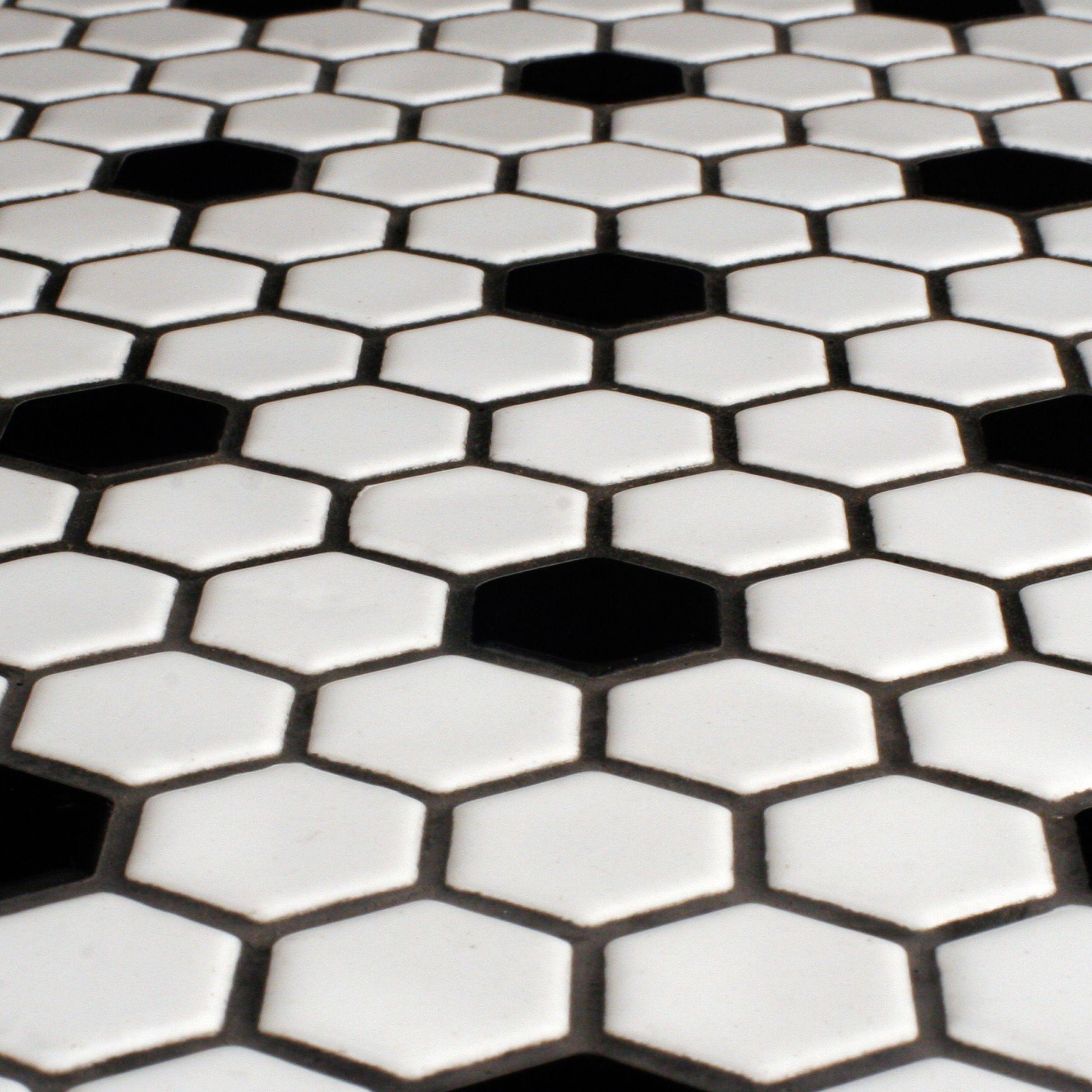 Black and White Hex Logo - Glazed #hexagon #tile with black hex accents were also #popular