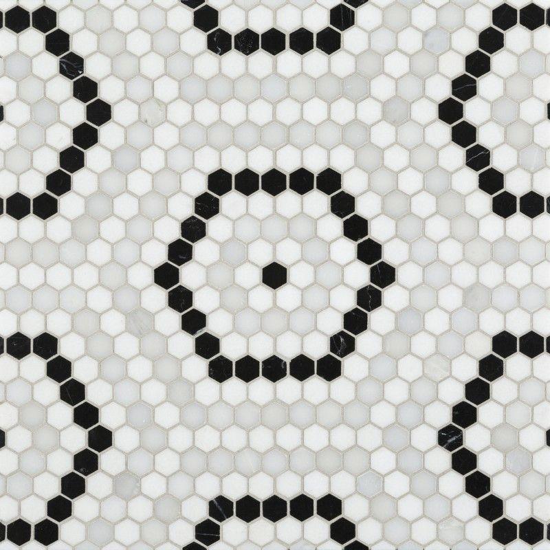 Black and White Hex Logo - RIVERSIDE DRIVE HEX WHITE | Artistic Tile