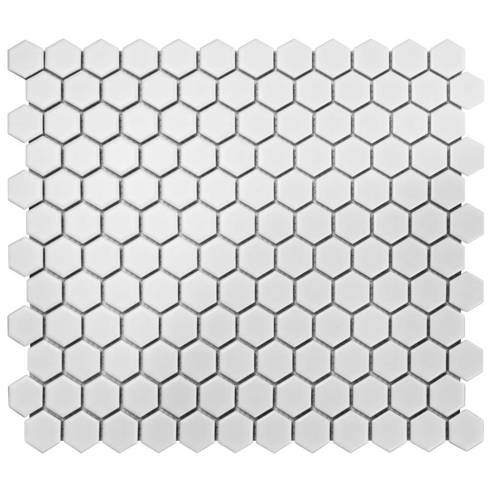 Black and White Hex Logo - Merola Tile Metro Hex Matte White 10-1/4 in. x 11-3/4 in. x 6 mm ...