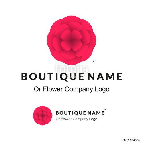 Red Flower Company Logo - Beautiful Logo with Red Flower for Boutique or Beauty Salon or