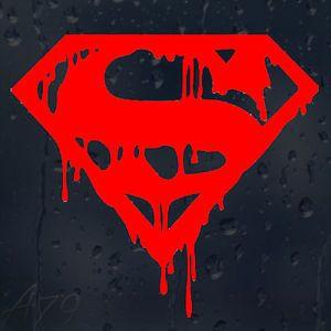 Bloody Superman Logo - Super Man Bloody Logo Red Car Decal Vinyl Sticker | eBay