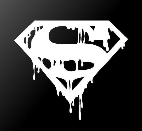 Bloody Superman Logo - Dripping Melting Bloody Superman Symbol Vinyl Decal Car Window ...