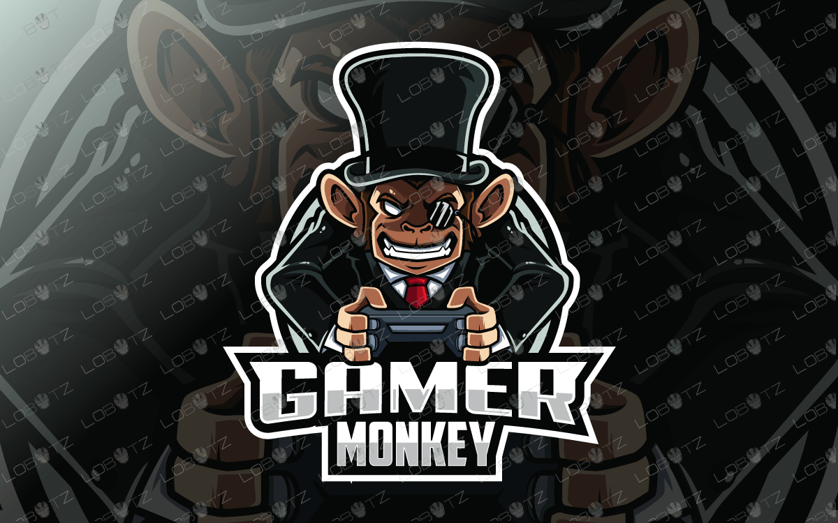 Black Gaming Logo - Gamer Monkey Mascot Logo Gamer Monkey eSports Logo Gaming Logo - Lobotz