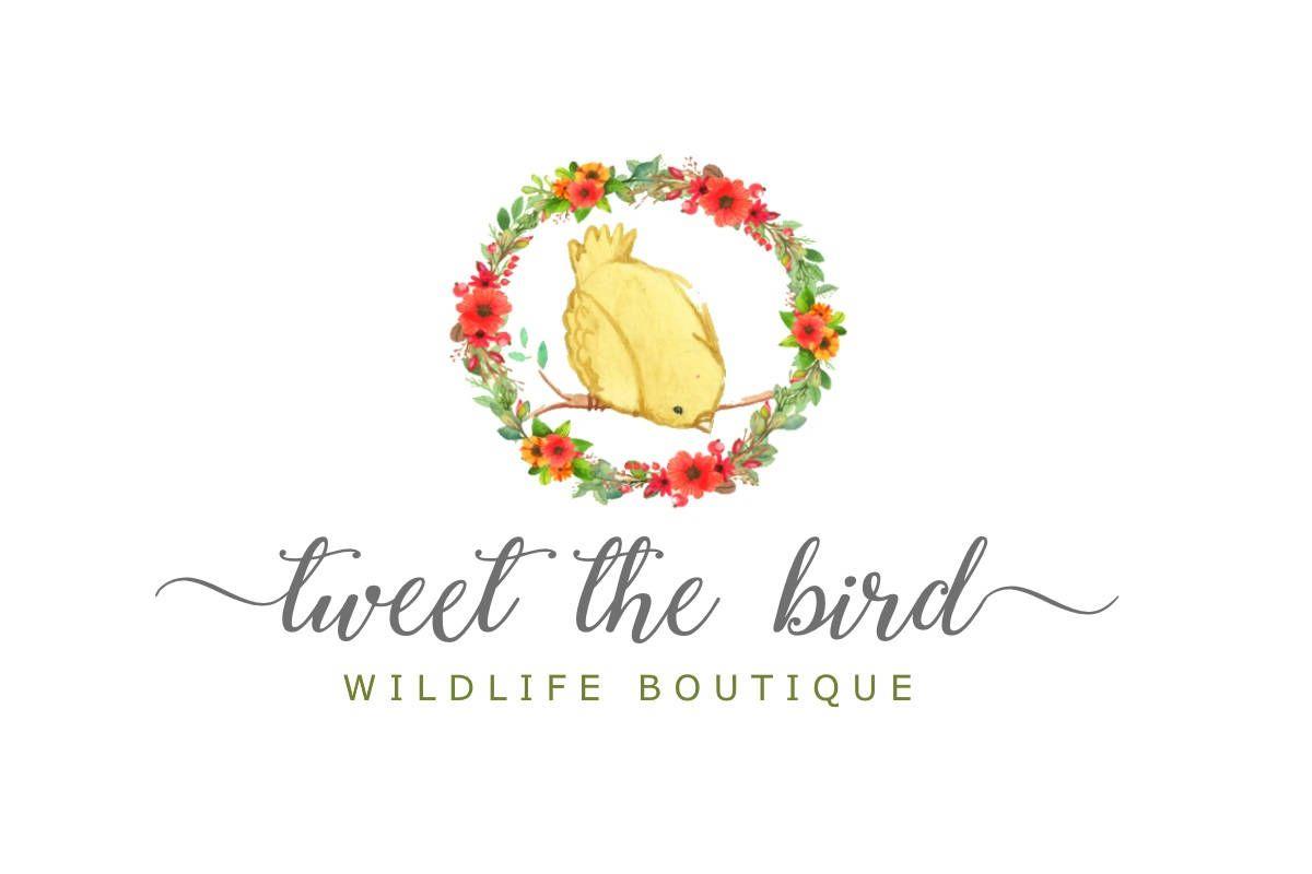 Yellow Bird Logo - Bird Logo Yellow Bird Wreath Logo Birdy Logo Premade Bird | Etsy