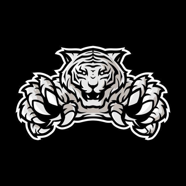 Black Gaming Logo - White tiger sport gaming logo Vector