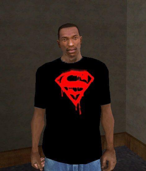 Bloody Superman Logo - GTA San Andreas Bloody Superman Logo T-Shirt Mod - GTAinside.com