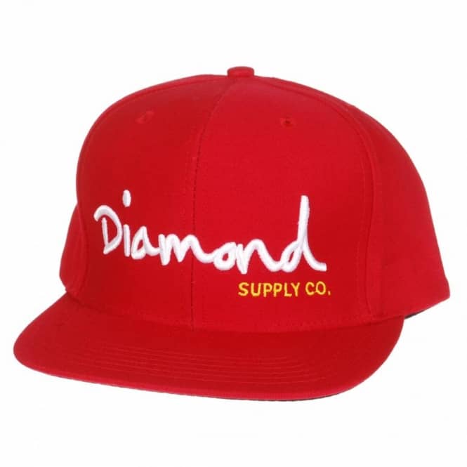 Red Diamond Supply Co Logo - Diamond Supply Co. OG Script Logo Snapback Cap - Red - Caps from ...
