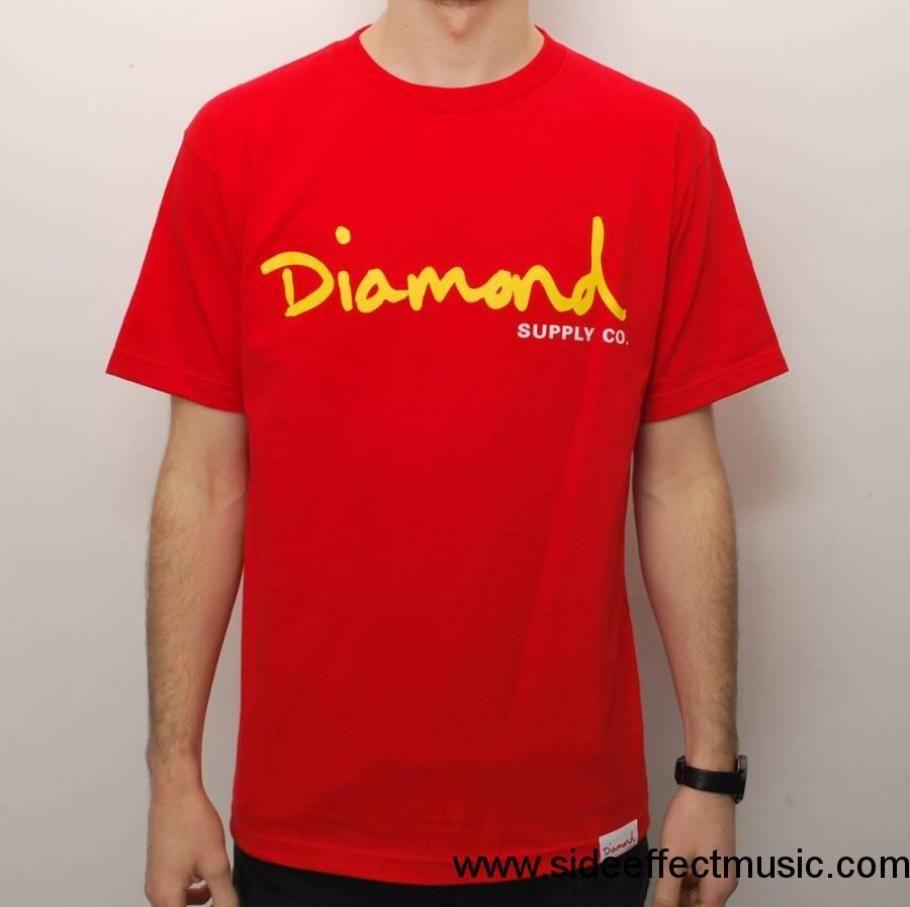 Red Diamond Supply Co Logo - Diamond Supply Co Diamond Supply Co. OG Script Skate T Shirt
