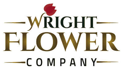 Red Flower Company Logo - Long Stem Red Roses - Wright Flower Company