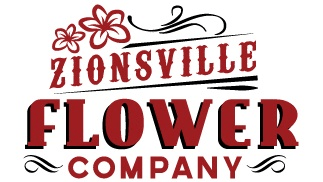 Red Flower Company Logo - Zionsville Florist. Zionsville IN Flower Shop. ZIONSVILLE FLOWER