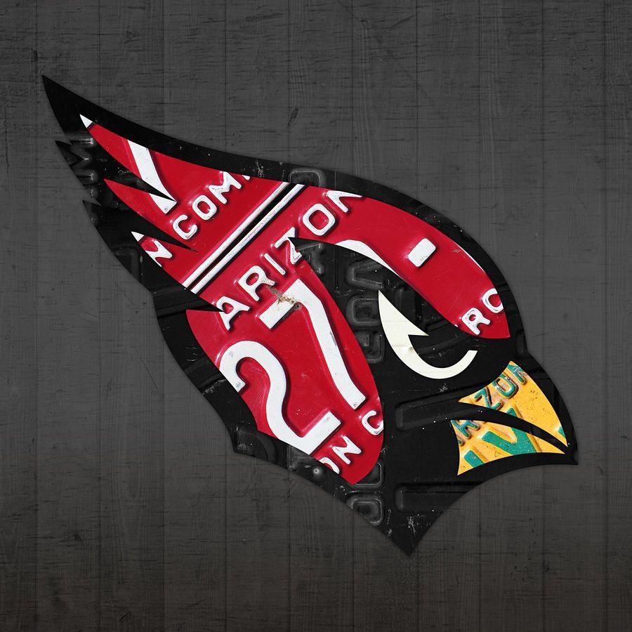 Cardinals Football Logo - Arizona Cardinals Football Team Retro Logo License Plate Art Mixed ...