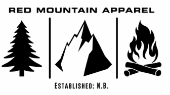 Mountain Apparel Logo - Black/Red/Grey Pom Pom Toque with Red Logo