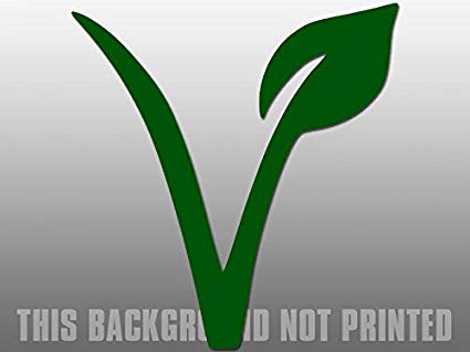Grass Leaf Logo - American Vinyl Green V Shaped Vegan Leaf Logo Sticker