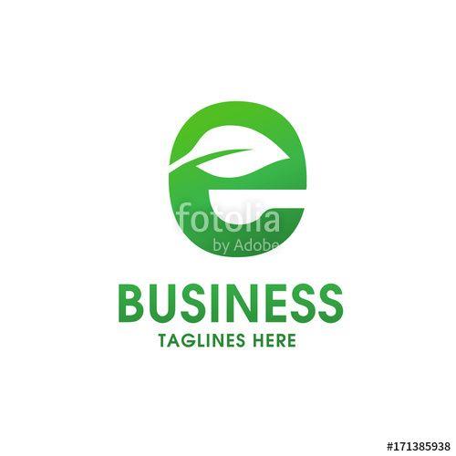 Grass Leaf Logo - letter E with leaf logo isolated on white background, Organic bio