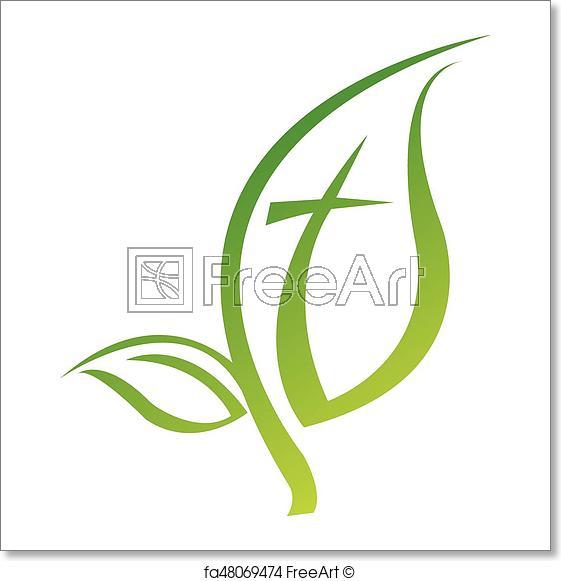 Grass Leaf Logo - Free art print of Leaf logo religious cross symbol icon vector ...