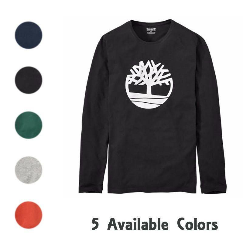 Timberland Tree Logo - Timberland Men's Long Sleeve Tree Logo Organic Cotton Ringer T-Shirt ...