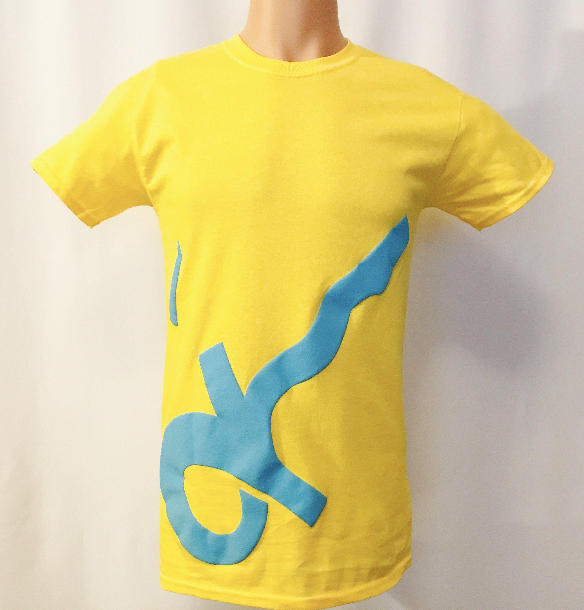 Blue White Yellow Logo - AK side by side yellow T-shirt with sky-blue/white puff logo – Andre ...