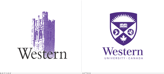 Boring Logo - Brand New: Western University: Less Pixelated, More Boring