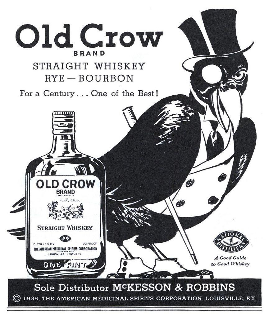 Old Crow Logo - Old Crow Bourbon 1935 : OldSchoolAds