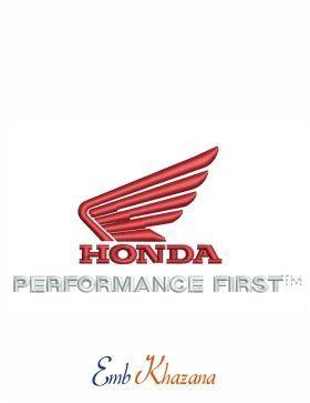 First Honda Logo - Honda Performance First Logo | Car logos embroidery designs ...