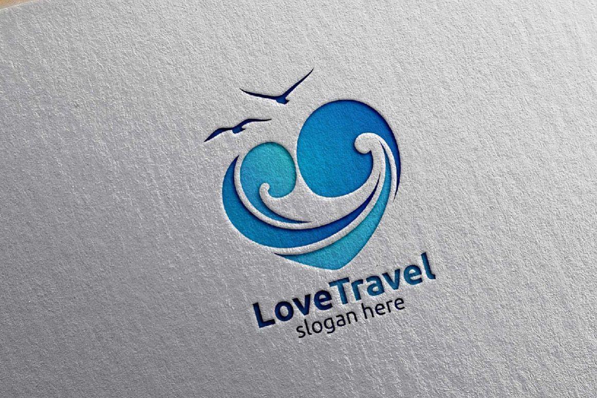 Tourism Logo - Travel and Tourism Logo with Love, Sea,and Beach shape in stylish ...
