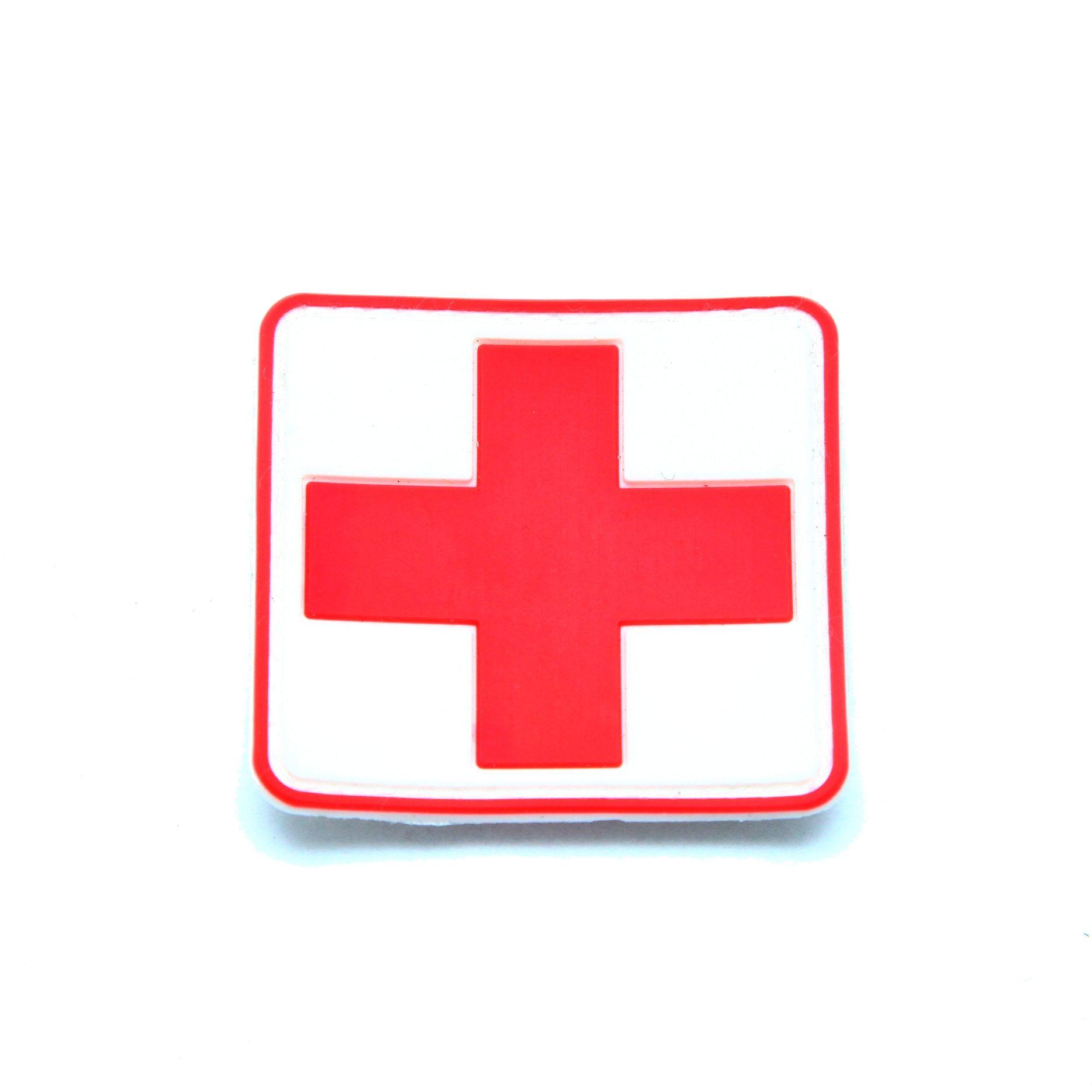 White Square with Red Cross Logo - Moto PVC square med patch with red cross and white background | Ivan ...