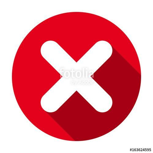 White Square with Red Cross Logo - Flat square X mark red icon, button. Cross symbol isolated on white ...