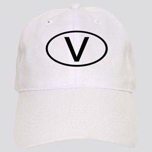 Oval V Logo - V Symbol Hats - CafePress