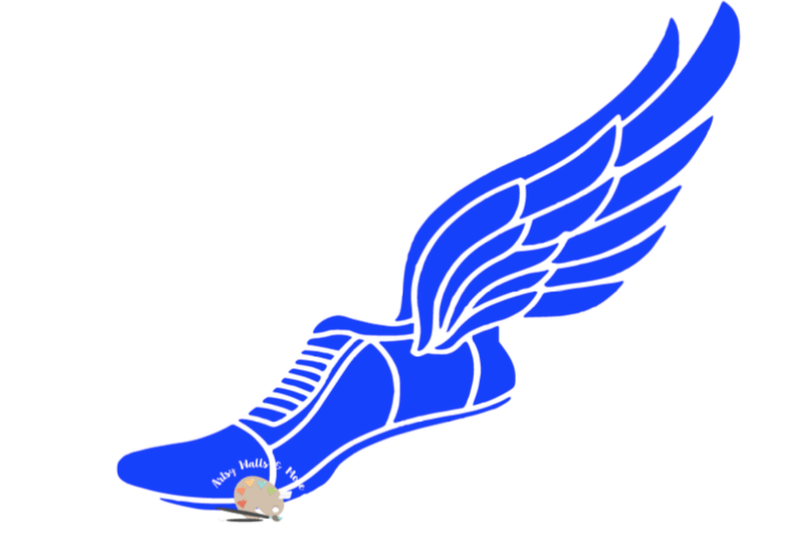 Winged Shoe Logo - Track shoe svg CUT file Track and Field svg for Silhouette Cameo or