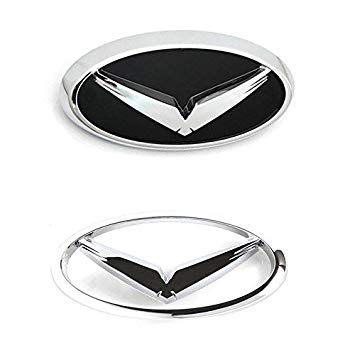 Oval V Logo - Autoria Hood Grill Rear Trunk 3D V Chrome Eagle Oval Emblem 2-pc Set ...