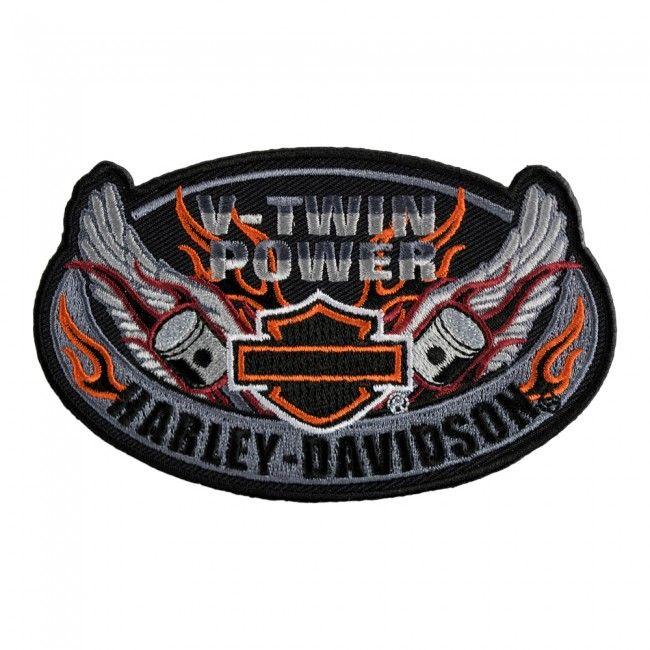 Oval V Logo - Harley Davidson Oval Wings V-Twin Power Patch | Harley Davidson Patches