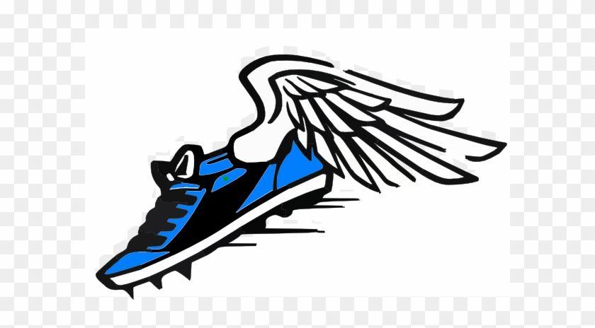 Winged Shoe Logo - Blue Winged Shoe Clip Art At Clker - Track And Field Clipart Png ...
