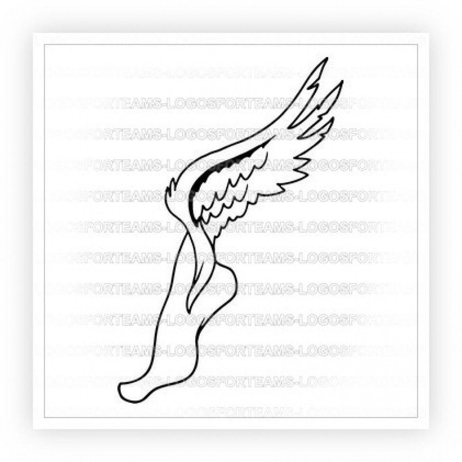 Winged Shoe Logo - Sports Logo Part of Track Field Logo Graphic Symbol Foot With Wings