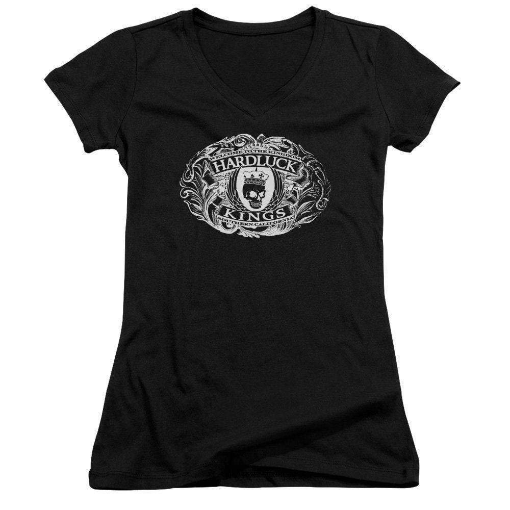 Oval V Logo - Hardluck Kings - Oval Logo Print Junior V-Neck T-Shirt | Products ...