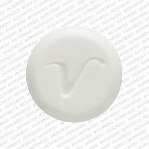 Oval V Logo - 50 93 V Pill Images (White / Round)