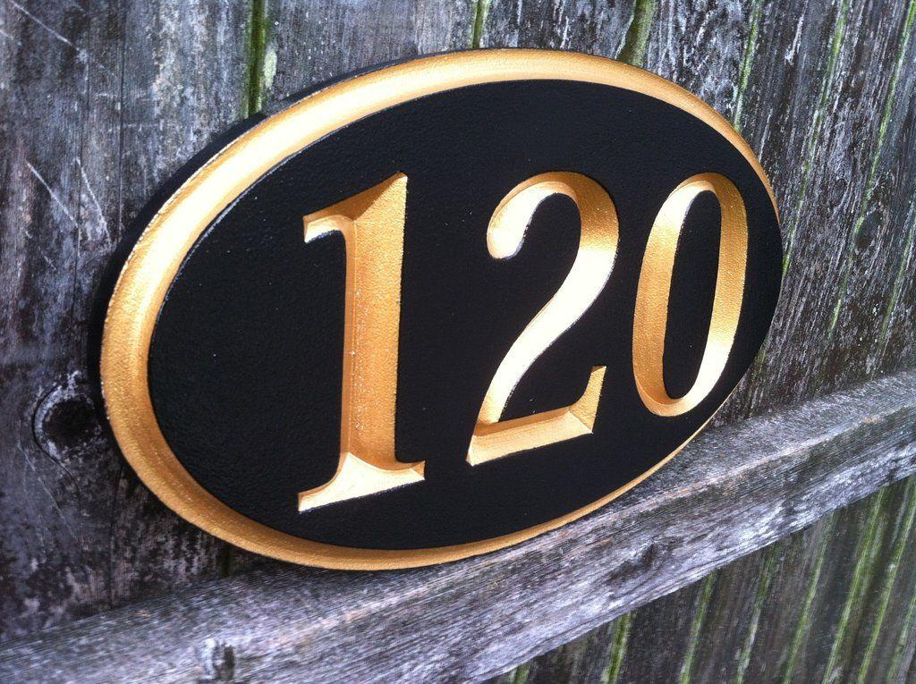 Oval V Logo - Oval V-Carved House Number Sign – The Carving Company