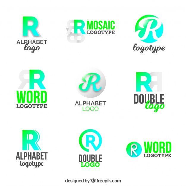 Double R Logo - Set of r logos Vector