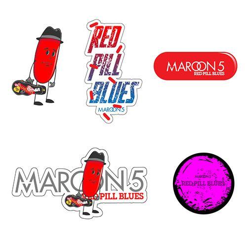 Red Pill Blues Maroon 5 Logo - Maroon 5 Official Store | Maroon 5 Red Pill Blues Sticker Set